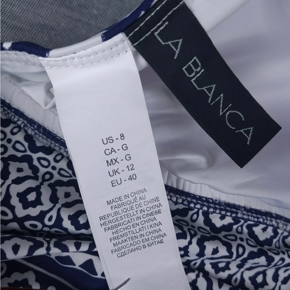 🎅🏻 3/$50 👯♀️Host Pick⚡️La Blanca Changing Tides Banded Halter Triangle Top - Picture 9 of 10